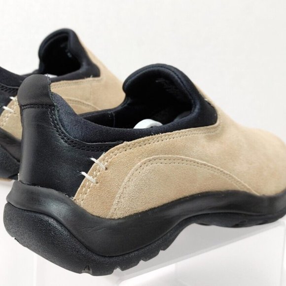 Lands End Suede Leather Moc Clog Slip-On Loafer Rubber Sole Tan Women's US 7B - Picture 4 of 16